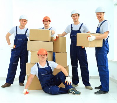 Packed boxes and furniture prepared for a flat move