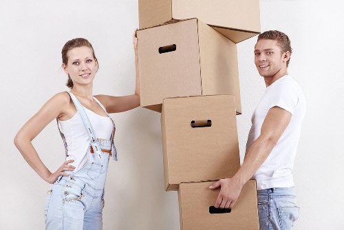 Storage boxes and furniture prepared for a small removals service in Maryland
